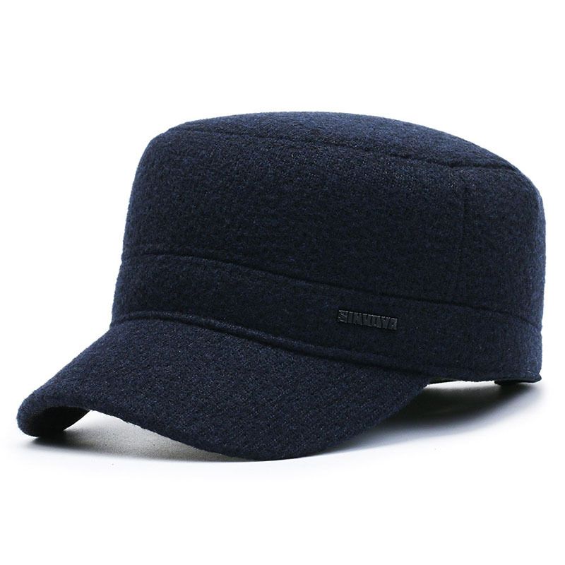 Middle-aged and elderly people warm and fleece fashion flat cap cold-proof outdoor travel casual men's thickened hat_voghion.com