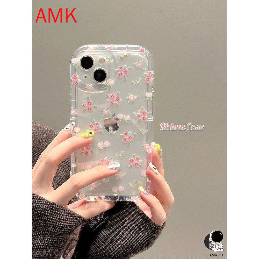 Airbag-Hülle Samsung S24 S23 S22 S21 S20 FE S10 NOTE 10 20 ULTRA PLUS A55 5G Ästhetik Rosa Blumen Linsenschutz Soft Case_voghion.com