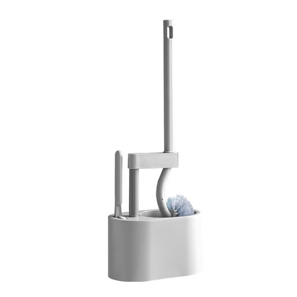Set scopino per WC da parete – Pulizia profonda a 360°, design anti-schizzi con supporto, bianco/grigio_voghion.com