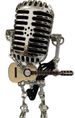 Cross-border hot Metal Microphone Robot Metal Microphone guitar with light home decoration_voghion.com