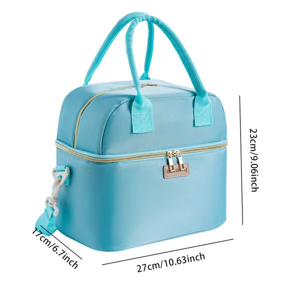 Functional Bags New Double Layer Lunch Bag, Thick Waterproof Bag, Portable Student Meal Bag, Office Worker Lunch Bag_voghion.com