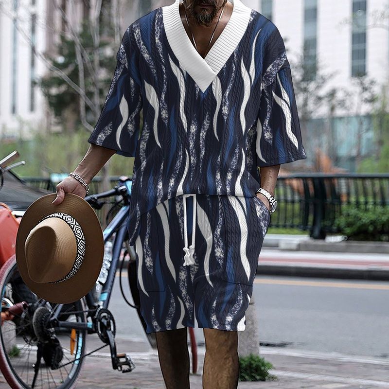 Men's Clothing 3D printing large size men's knitted suit_voghion.com
