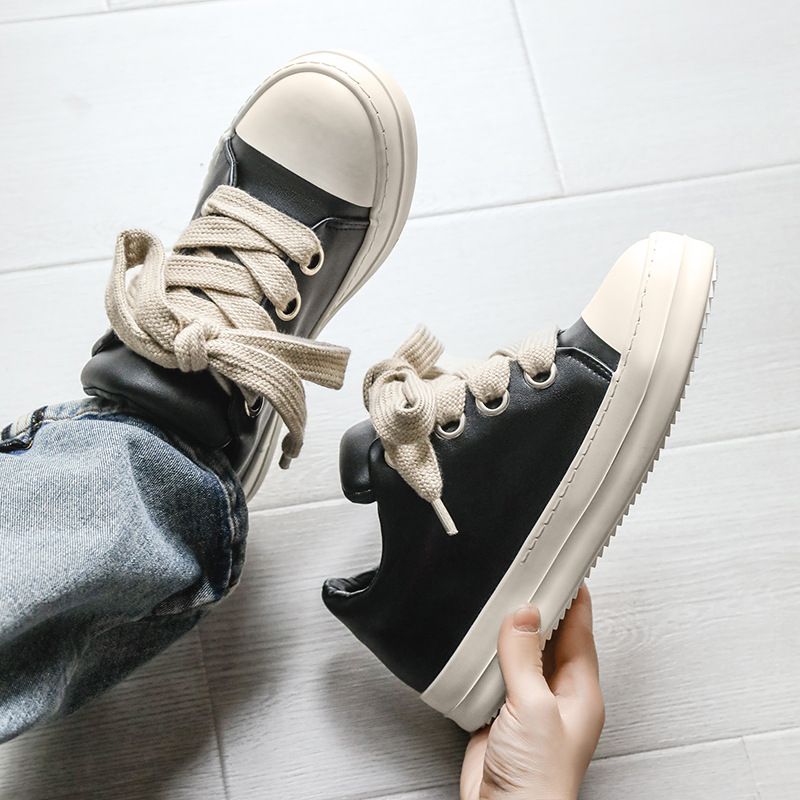 Men's Shoes Style Niche High Street Replacement Men's Shoes Gear Bottom Casual Leather Shoes Fat Ding Bread Shoes Men's X167_voghion.com