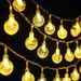 Cross-Border LED Solar String Christmas Holiday Atmosphere Camping Bubble Small White Ball Water Drop Colorful Lights_voghion.com
