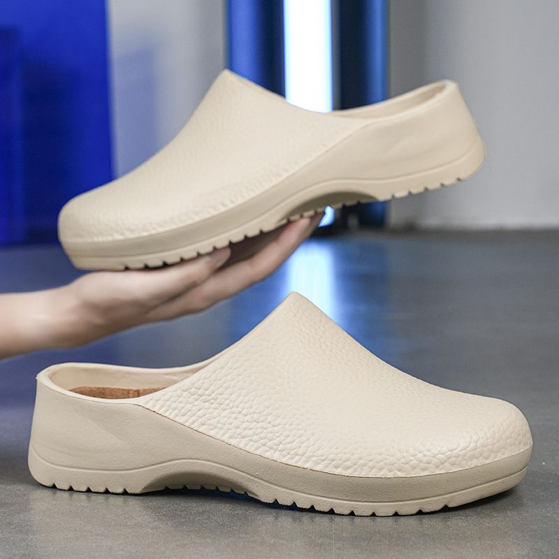 Chef Slippers Men's Summer Kitchen Special Non-slip Waterproof Half Drag_voghion.com