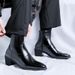 Business Leisure Work Commuter Men's Shoes High Heel Heightening Pointed Martin Boots Niche Design Martin Boots_voghion.com