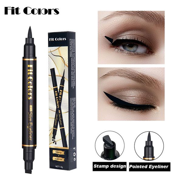 Fit Colors double headed triangular wing seal waterproof and sweat proof non smudged eyeliner pen cross border eyeliner_voghion.com