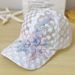 Sommartunn spetsdamkeps med broderad blommig mesh, andningsbar basebollkeps, koreansk mode, solskyddshatt_voghion.com