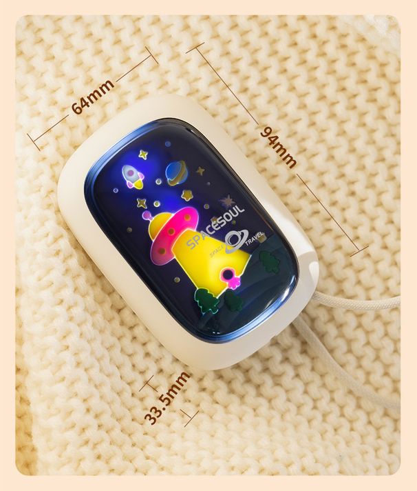 6000mAh Hand Warmer Power Bank With Built-in Dual Cables, 8-Hour Heating, USB Rechargeable – White/Pink_voghion.com