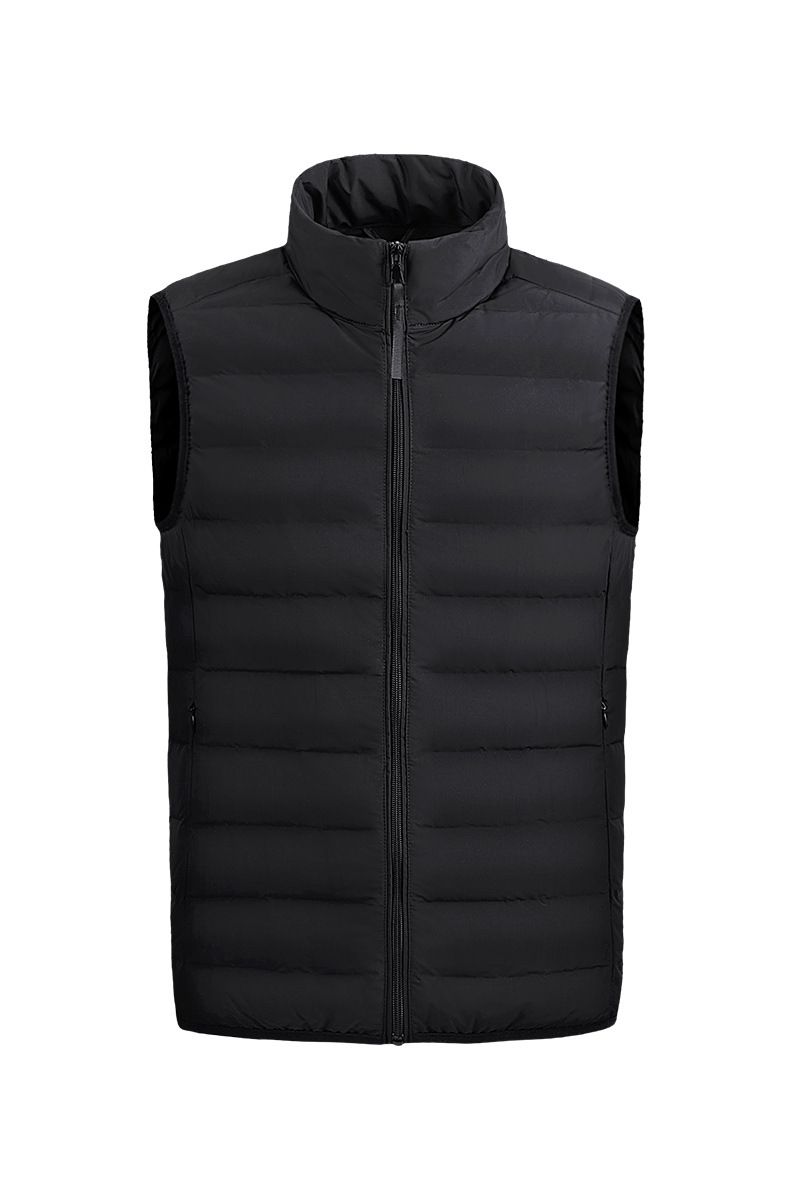 Leichte Daunenjacken für Herren im Herbst und Winter, warme Westen, Stehkragen für Herren, große Größe, lockere Weste mit kurzem Rücken_voghion.com