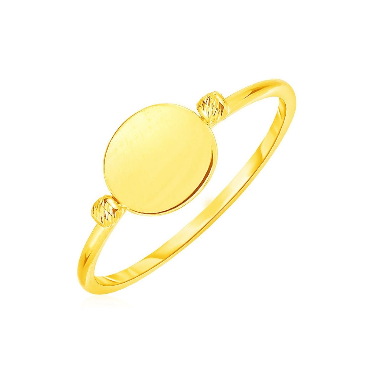 14k Yellow Gold Ring with Polished Oval_voghion.com