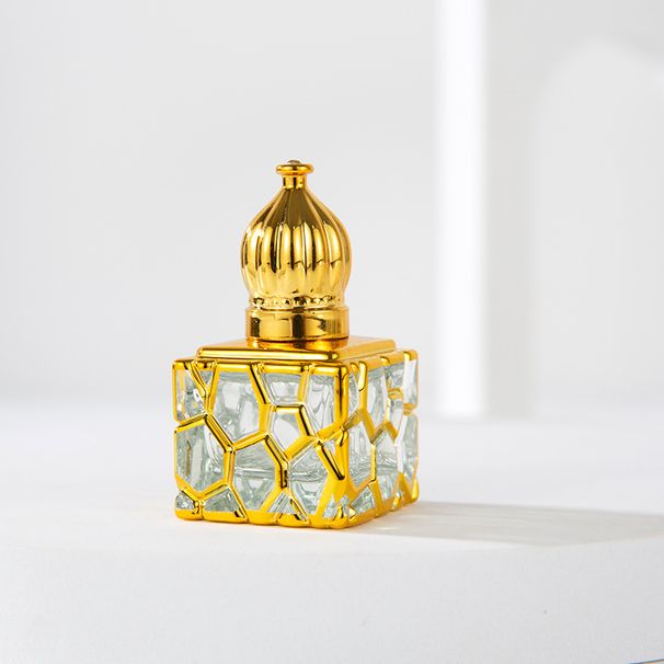 Parfumaccessoires 12 ml waterkubus parfumfles glazen parfumrollerfles vergulde draagbare cosmetische rollerfles_voghion.com