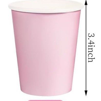 Set di stoviglie per feste in pizzo rosa per bambine, decorazioni in tinta unita, bicchieri di carta usa e getta, piatti di carta, tovaglioli di carta_voghion.com