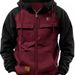 Spring And Autumn New Men's Hooded Solid Color Youth Sports Multi-Pocket Leather Patch Sweatshirt Workwear_voghion.com