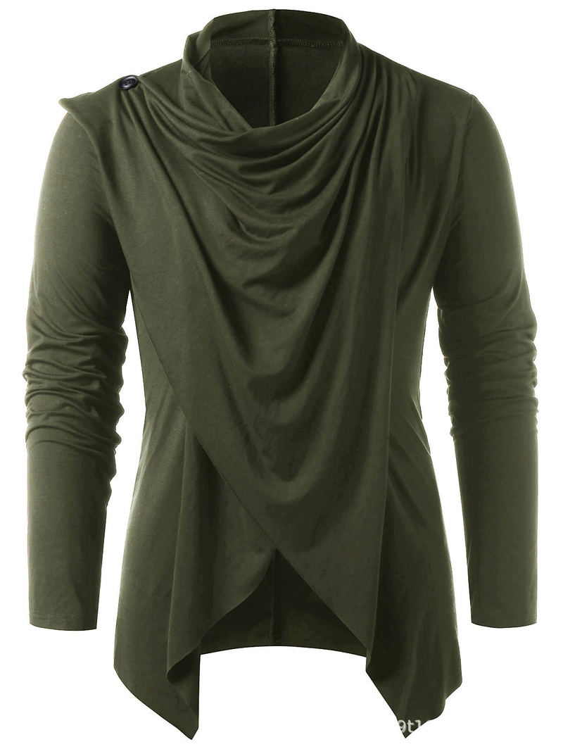 Cardigan tinta unita alla moda, design da uomo, maglietta a maniche lunghe_voghion.com