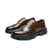 Korean version breathable business soft leather dress men small round head lace-up wedding three-joint Oxford shoes_voghion.com