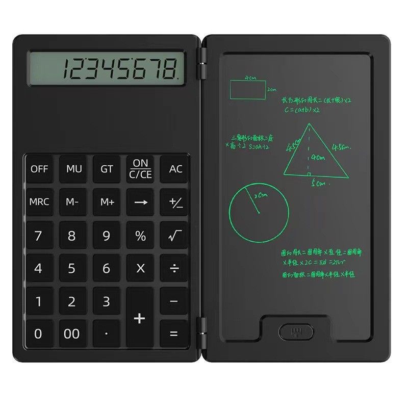 Calculadora científica solar con bloc de notas: minicalculadora portátil plegable 2 en 1 para estudiantes y profesionales, pantalla de 12 dígitos y doble alimentación._voghion.com