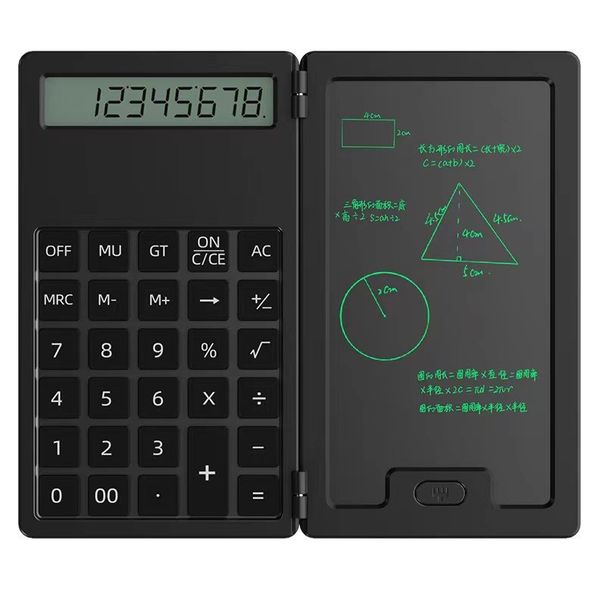Calculadora científica solar con bloc de notas: minicalculadora portátil plegable 2 en 1 para estudiantes y profesionales, pantalla de 12 dígitos y doble alimentación._voghion.com