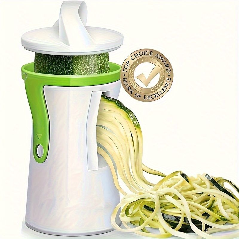 Spiralschneider-Set aus Edelstol - manuell Geméis- a Fruuchtschneider, gëeegent fir Gurken, Muerten, etc. Gëeegent fir Familljekichen a Restauranten_voghion.com