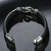 fashion Commuter Men's Leather Alloy Magnetic Twisted Punk Bracelet_voghion.com