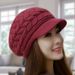 Vintage Women's Winter Warm Knitted For Cold Weather Running Camping Walking Fashion Ski Hat With Sunshade_voghion.com