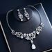 Bridal Accessories Wedding Jewelry Earrings Necklace Set Two-piece Wedding Dress Accessories Rhinestones Women_voghion.com