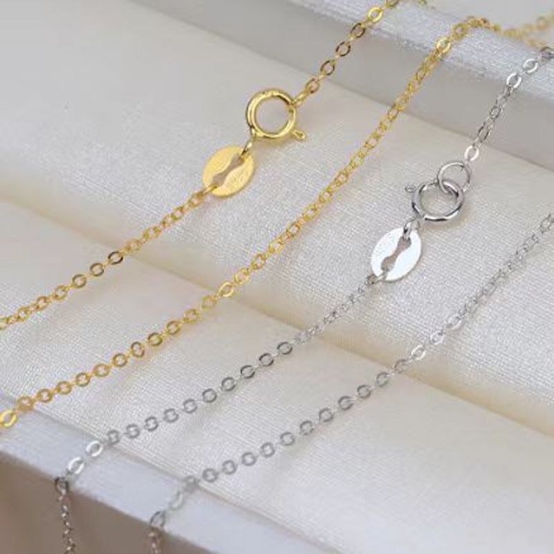 S999 sterling necklace women's box melon seed ingot clavicle foot silver chain live broadcast_voghion.com