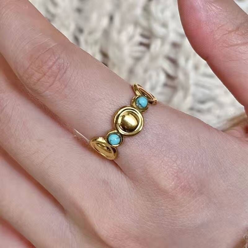 Egyptian Style Multi-layer Ring Exotic Niche Temperament Hollow Wide Version Eight-pointed Star Light Luxury High-end_voghion.com