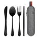 Stoviglie da esterno, set di posate portatili da 4 pezzi, coltello, forchetta, cucchiaio, bacchette con scatola, posate da viaggio, borsa da campeggio, posate da campeggio_voghion.com