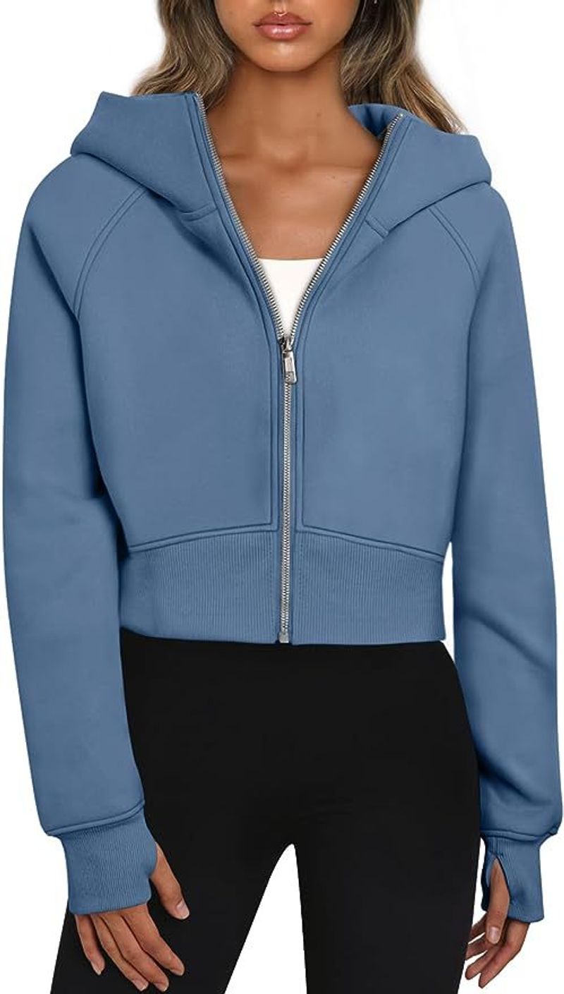 Cross Border Foreign Trade  Autumn and Winter New Korean Style Fashion Hooded Pocket Zipper Style Velvet Sweater Jacket_voghion.com