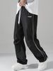 Pantaloni casual a righe tricolori da uomo con tasche, adatti per sport, fitness e jogging_voghion.com