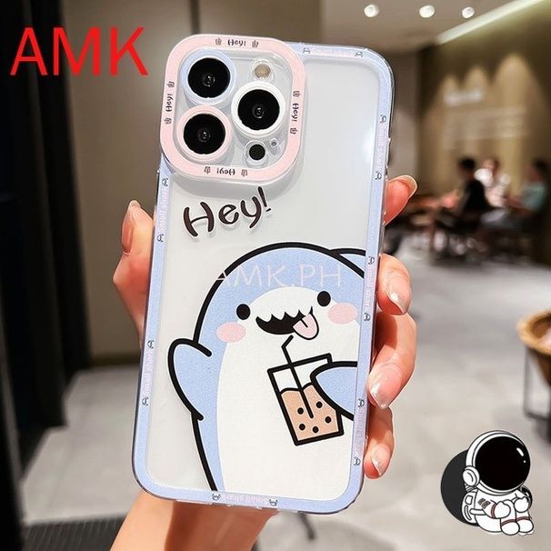 Gehäuse Samsung S24 S23 S22 S21 S20 FE S10 NOTE 10 20 LITE PRO ULTRA PLUS Ästhetik Rot Niedlich lustiger Hai Handy Soft Case_voghion.com