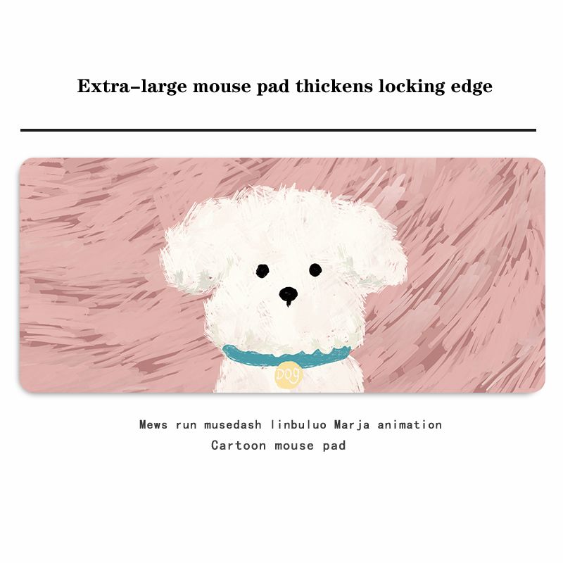 Unbeatable Quality Cute Puppy Mouse Oversized Teddy VIP Schnauzer Bichon Office Mat Computer Keyboard Desk Pad_voghion.com