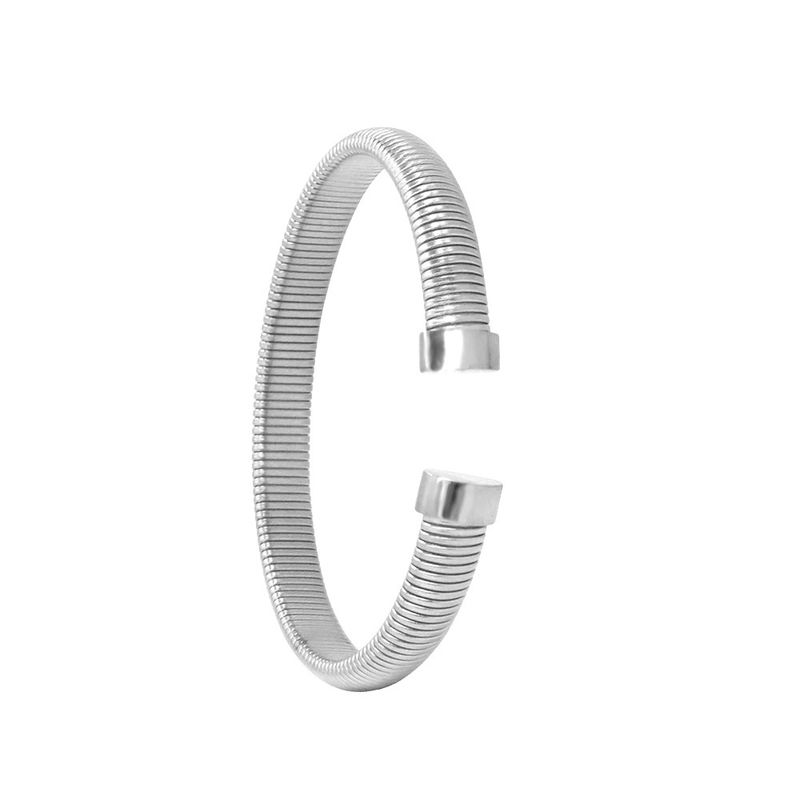 Conjunto de pulseiras femininas de aço inoxidável com colar aberto, anel de cobra avançado, gargantilha de 8 mm, 12 mm e 16 mm_voghion.com