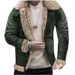 Winter New Arrival Men's Faux Fur-Lined Jacket Thickened Faux Shearling Print Jacket_voghion.com