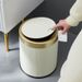 Touch-Control Trash Can With Lid – 10L/12L/15L Round Household Bin For Kitchen, Bathroom & Bedroom (Custom Colors, Odor-Resistant ABS Plastic)_voghion.com