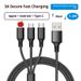 Digitex Transparent Display Smart Chip 100W 3-in-1 Super Fast Charging 6A Data Cable Thickened One-to-Three Braided Wholesale_voghion.com
