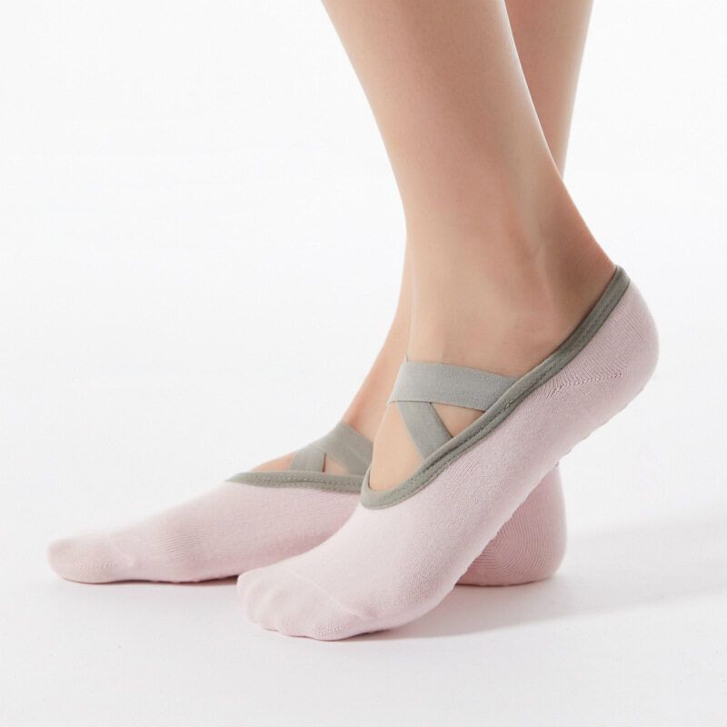 SUPERBLOMM Kvinnor bomull Yoga 1 par balett korsband Rygglösa Pilates Professionell halkfri sportbåt_voghion.com