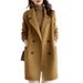 Doppelseitiger Wollmantel für Damen – Slim Fit Trenchcoat mit Gürtel, eleganter Pea Coat für Herbst und Winter, Büro & Freizeit_voghion.com