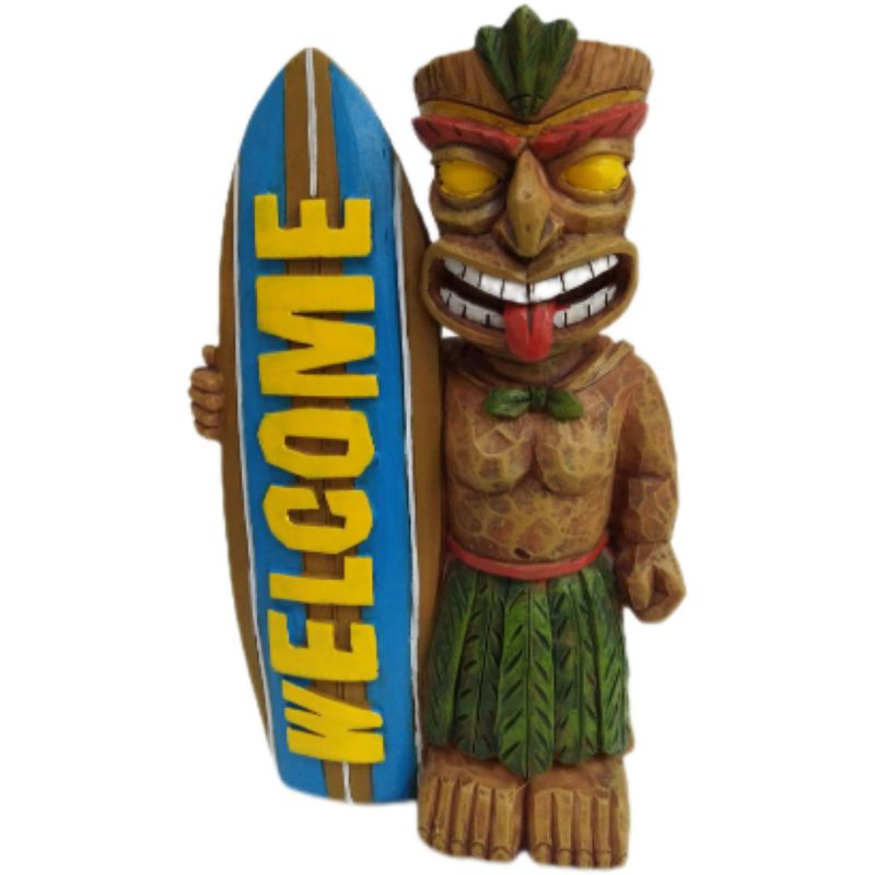 Totem venkovní surfovací prkno zahradní dekorace mayský kmen pryskyřice řemeslná ozdoba_voghion.com