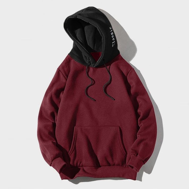 Herren-Kapuzenpullover mit Fleecefutter – wintertaugliche Polyestermischung mit Farbblockierung (entspannte Passform, 5 Farben, maschinenwaschbar)_voghion.com