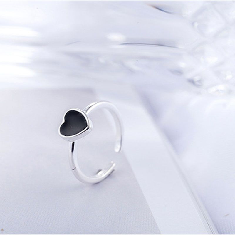 Stempel VENUS Sier Kleur Liefde Hart Ring voor Vrouwen Meisje Verjaardagscadeau Eenvoud Retro Mode Sieraden Drop_voghion.com