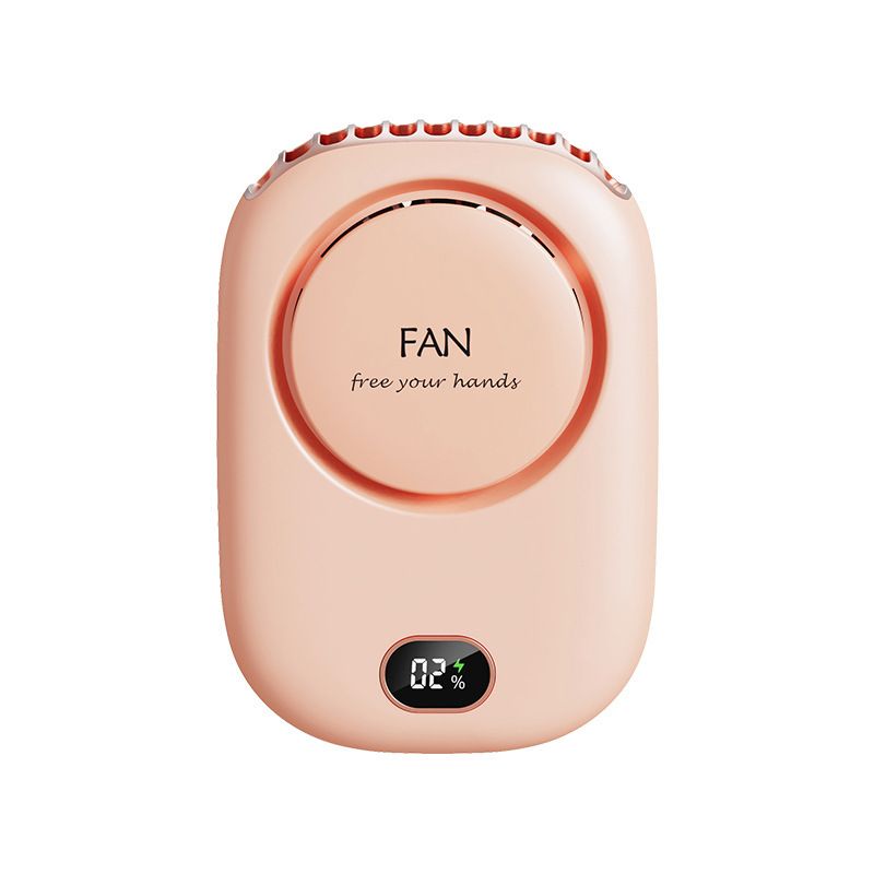 New style neck hanging fan lazy bladeless fan usb waist hanging large wind power display neck hanging small fan_voghion.com