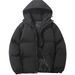 Men's 2024 Winter New Loose Hooded Solid Color Thickened Warm Couple's Puffer Jacket Cotton Coat_voghion.com