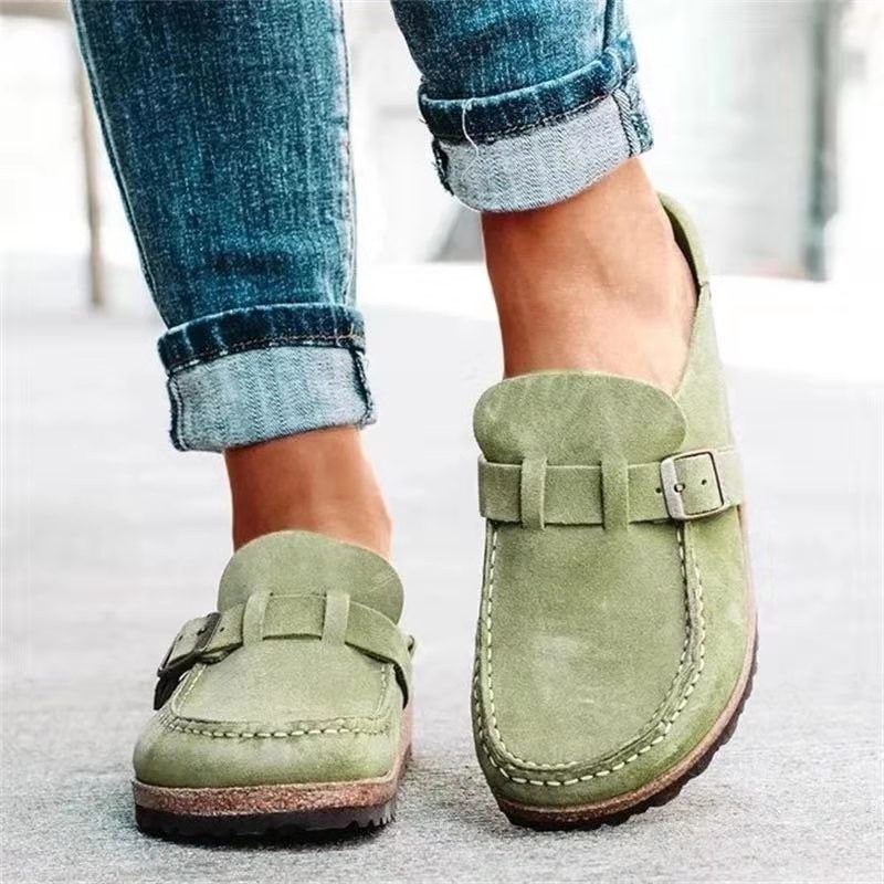 Neue Sandalen für Damen mit Baotou-Gürtelschnalle, einfarbig, Halbschuhe, Hausschuhe, lässige Damenschuhe_voghion.com