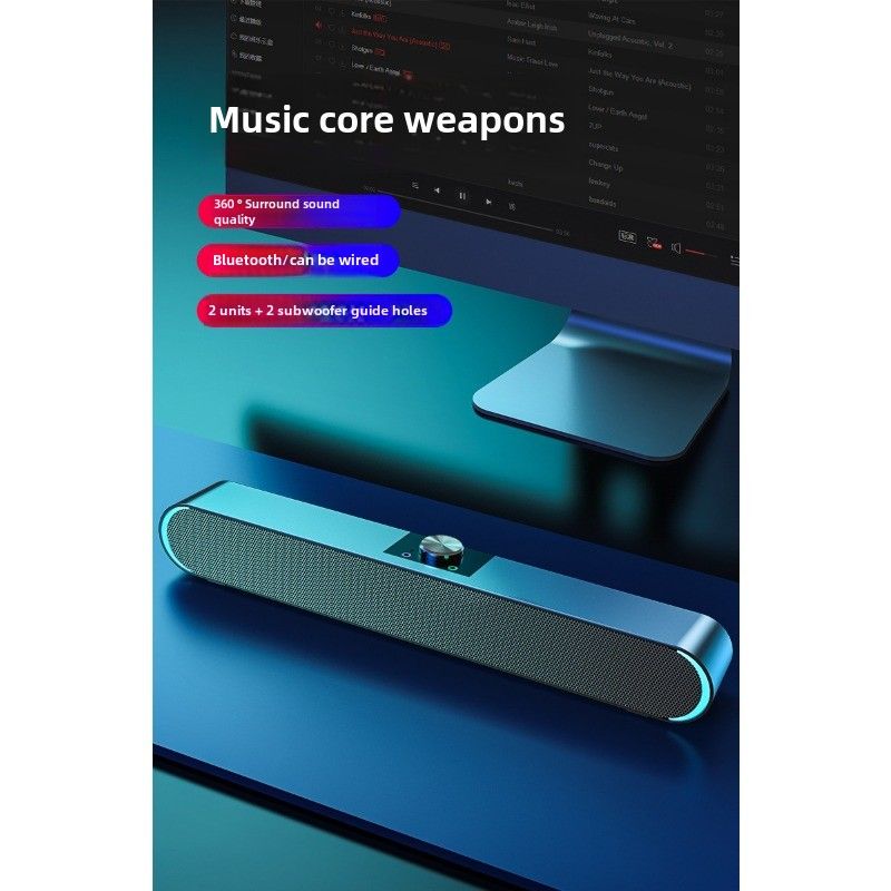 Computer stereo with microphone function notebook mini small speaker long multimedia bluetooth subwoofer_voghion.com