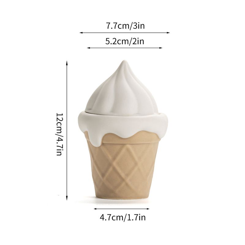 Aromatherapy Empty Cup With Lid Ceramic Candle Container Ornament Creative Gift Home Ice Cream Shape_voghion.com