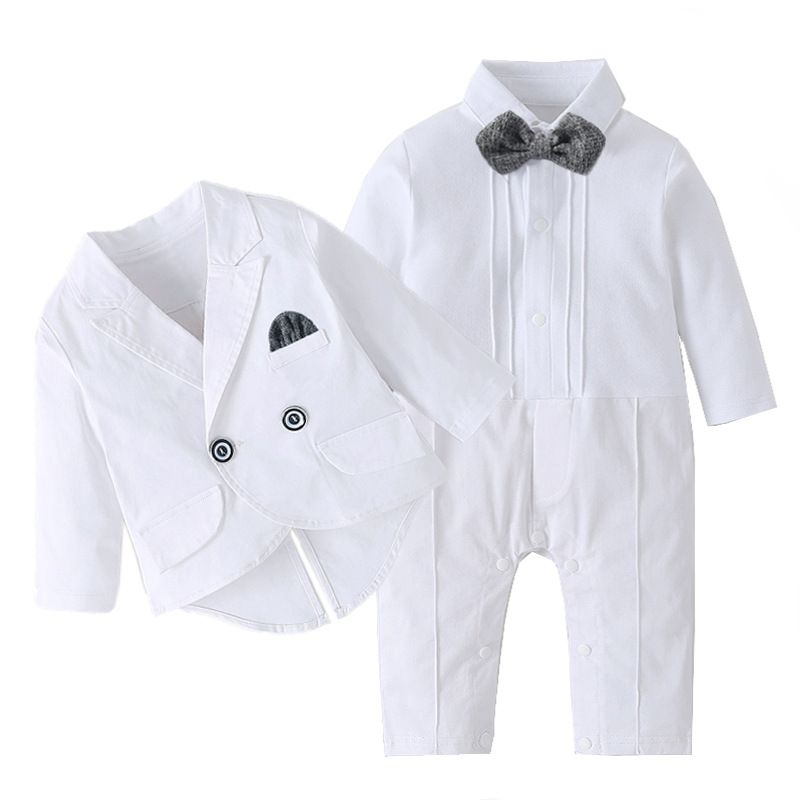 Bebek giysileri Bebek erkek beyefendi elbise smokin erkek takım elbise onesie yelek çocuk takım elbise_voghion.com