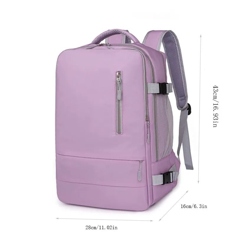 Frauen Reiserucksack Wasserabweisender Tagesrucksack Teenager Mädchen USB-Lade-Laptop-Schultasche mit Lage Strap Schuhe Tasche 2024_voghion.com