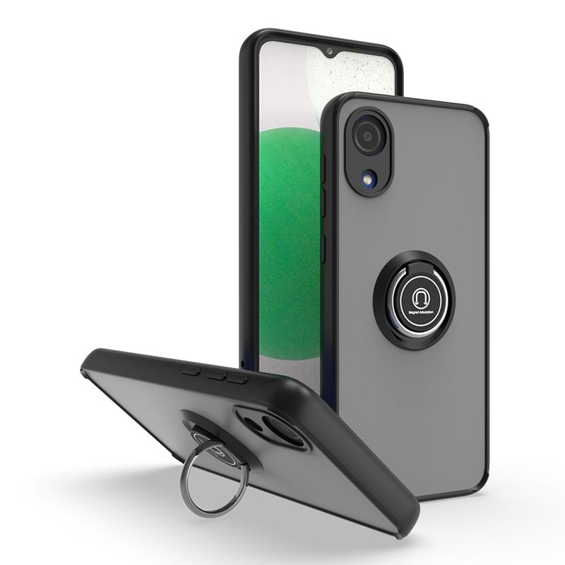 KEYSION Fashion Matte Hülle für Samsung A03 Core A01 Core Transparenter Ringständer Stoßfeste Handyhülle für Galaxy M_voghion.com